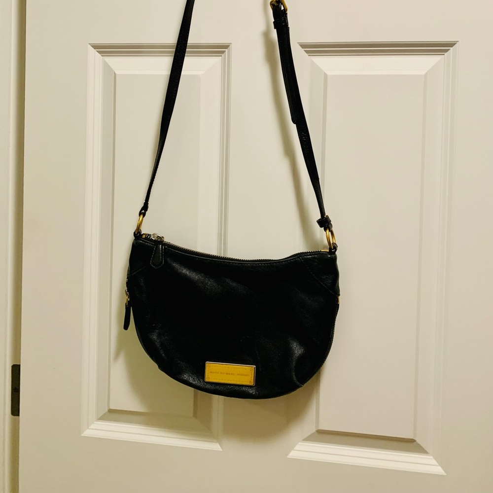 Marc by Marc Jacobs black leather cross body bag